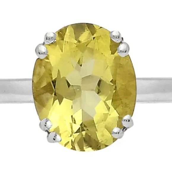 Gorgeous faceted lemon quartz sterling silver ring - Picture 4 of 4